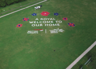 British Airways joins forces with VisitBritain to welcome the tens of thousands of visitors arriving in London for the King’s coronation with a giant mural designed by local children