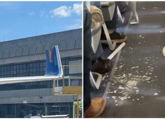 A plane of Boliviana de Aviación makes hard landing in Sao Paulo, losing a winglet in the process