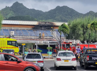 A fire damages the departure hall of Rarotonga, Cook Islands, airport