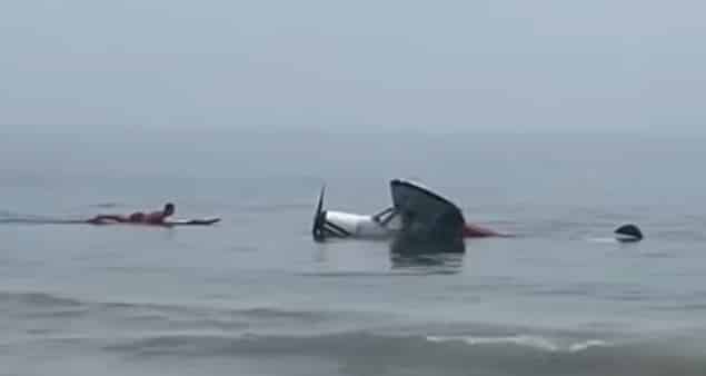 Small plane towing banner lands in the ocean off New Hampshire beach ...