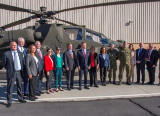 Poland’s Minister of Defence visits Boeing Apache site to celebrate Apache attack helicopter selection