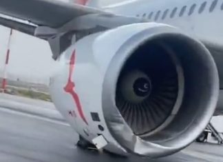 Runway excursion for Air Arabia Airbus 320 during windy conditions at Tangier Airport