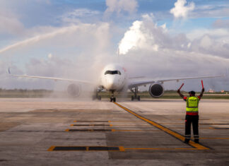First Corendon flight from Amsterdam, operated by Airbus A350, has landed in Curaçao
