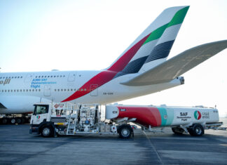 Emirates implements Sustainable Aviation Fuel at Amsterdam Schiphol Airport