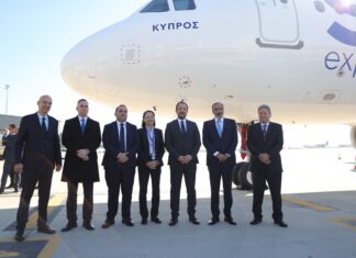 SKY express’s first Airbus A321neo officially named by the President of the Republic of Cyprus