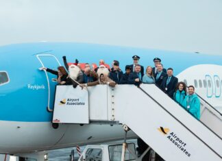A TUI Airways Boeing 737 MAX 8 is named “Reykjavik” during a ceremony at Keflavik Airport