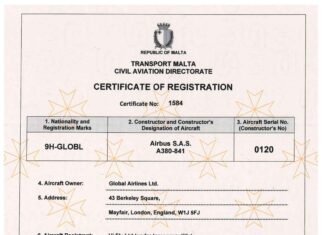 Global Airlines takes full ownership and title of its first Airbus A380, MSN 120