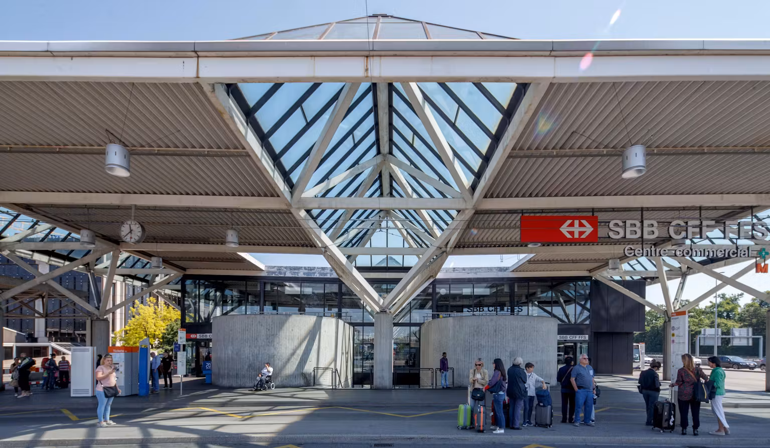 Early morning trains to Geneva Airport for autumn holiday travellers