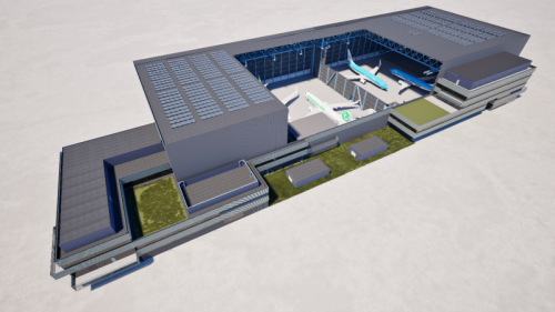 KLM Group begins construction of first gas-free hangar for aircraft maintenance at Schiphol-East
