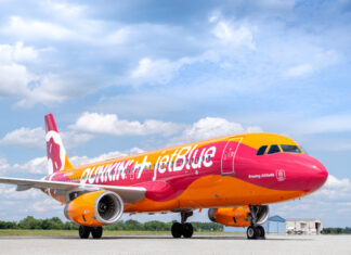 JetBlue unveils Dunkin’-themed A320 “Brewing Altitude” to celebrate 20-year partnership