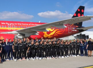 Belgium’s Red Flames fly to European Championship aboard dedicated Brussels Airlines jet