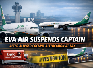 EVA Air suspends captain after alleged cockpit altercation in Los Angeles, LAX