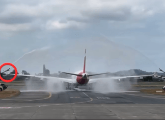 Iberia A350 damaged during water salute incident in Ecuador