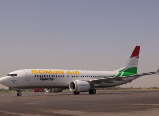 Somon Air takes delivery of Tajikistan’s first Boeing 737 MAX