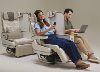 Emirates introduces electrically powered Premium Economy seat with privacy divider