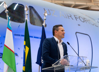 Embraer hands over Uzbekistan’s first C-390 transport aircraft